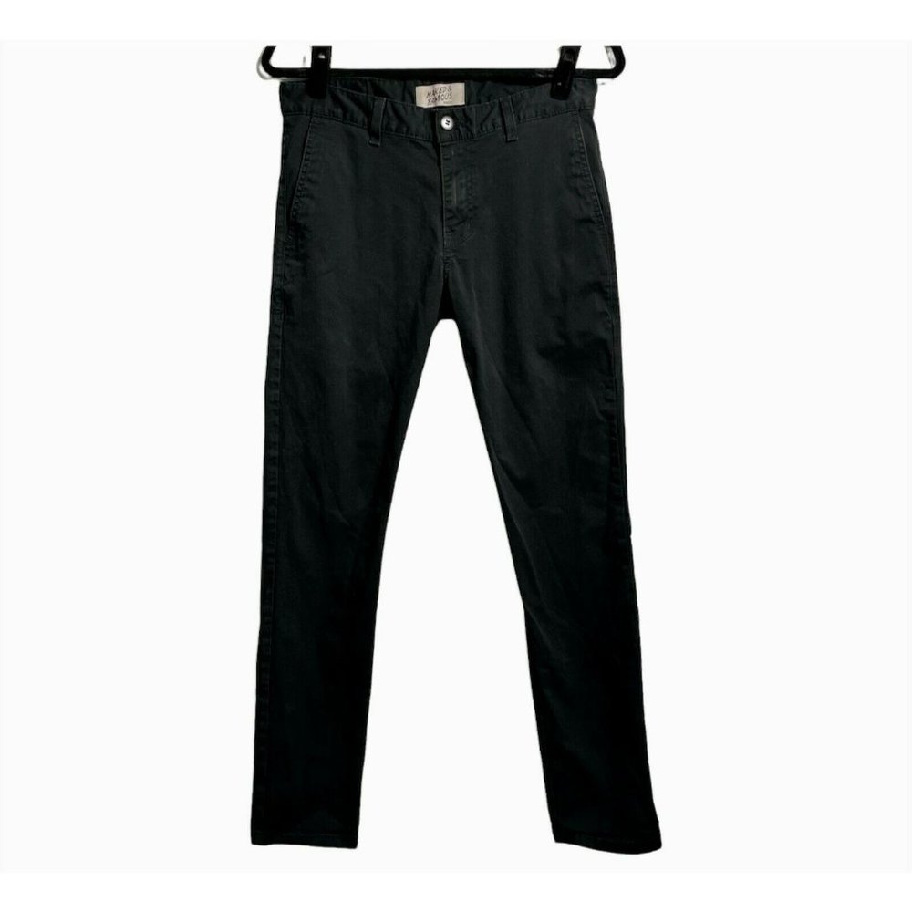 Naked and Famous Men's 30 Black Slim Stretch Chino Pants Japanese Denim Cotton